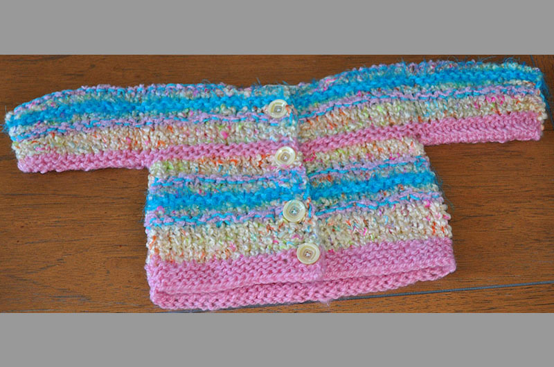 Lavendar with blue stripes