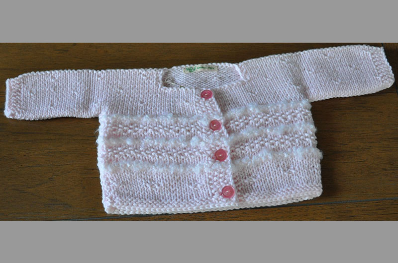 Light pink with three white stripes