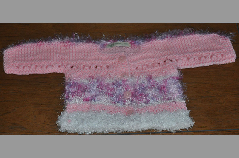 Pink with purple fringe