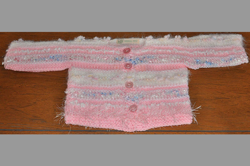 Pink with white fringe