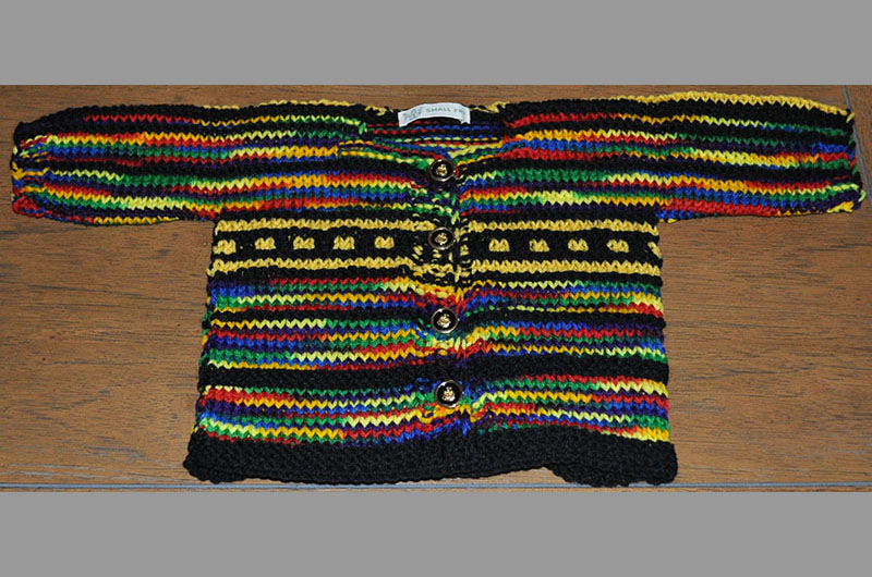 Black and multi color stripes