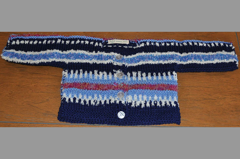 Dark blue with white stripes