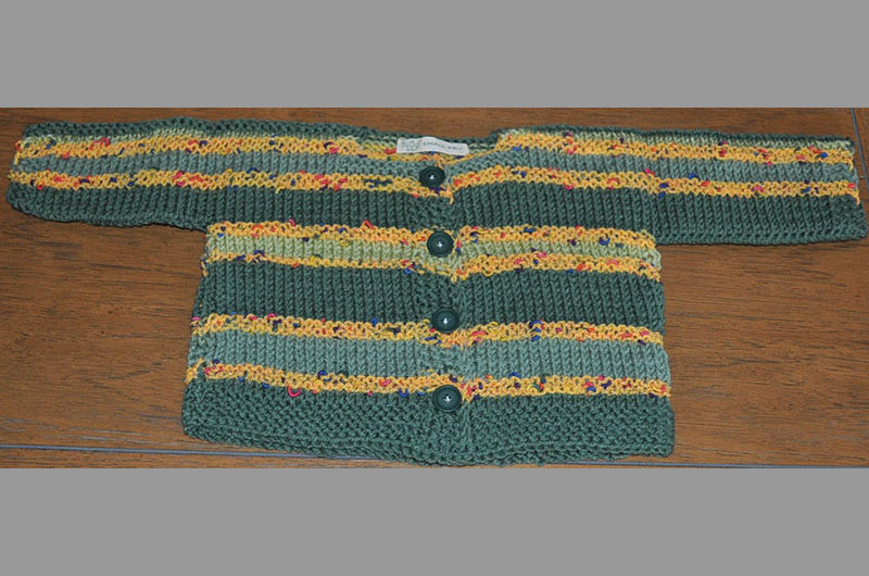 Olive green with yellow multi stripes