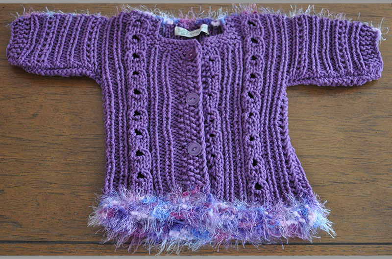 Purple with fuzzy stripes