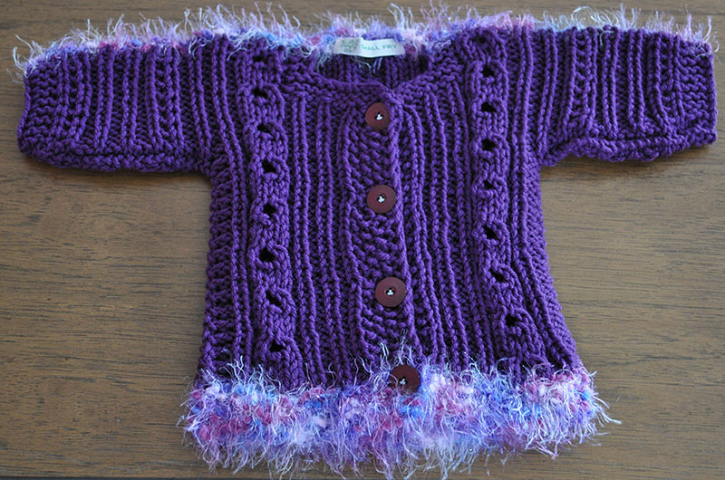 Dark purple with fuzzy stripes