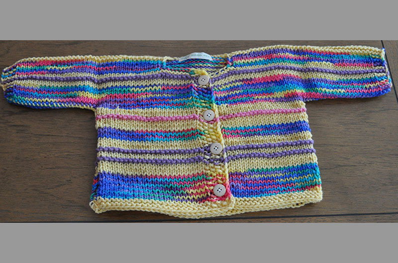 Yellow with multi color stripes