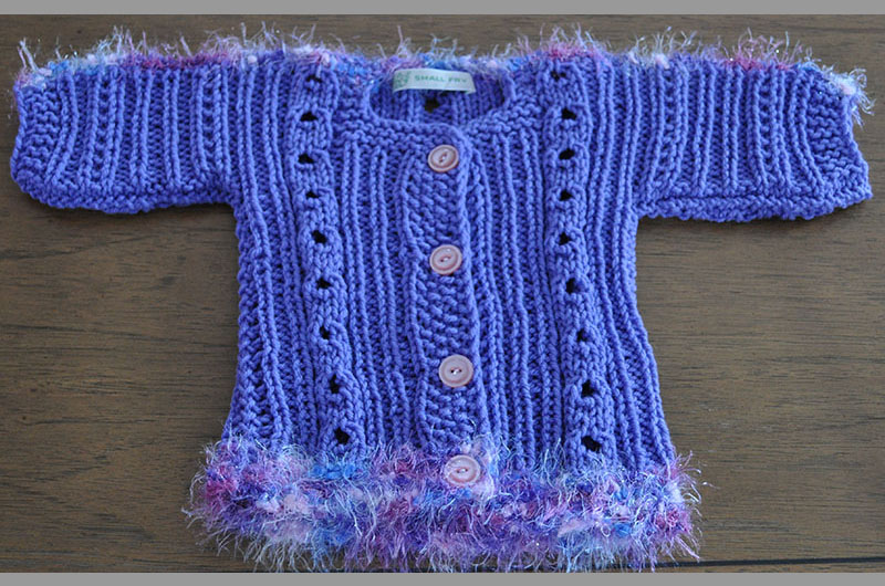 Blue with fuzzy stripes