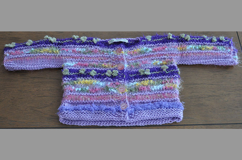 Light purple with fuzzy stripes