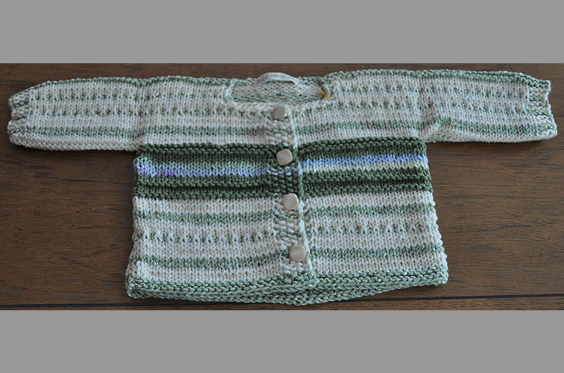 Off white with light green stripes