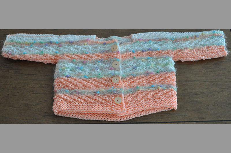 Peach with white border