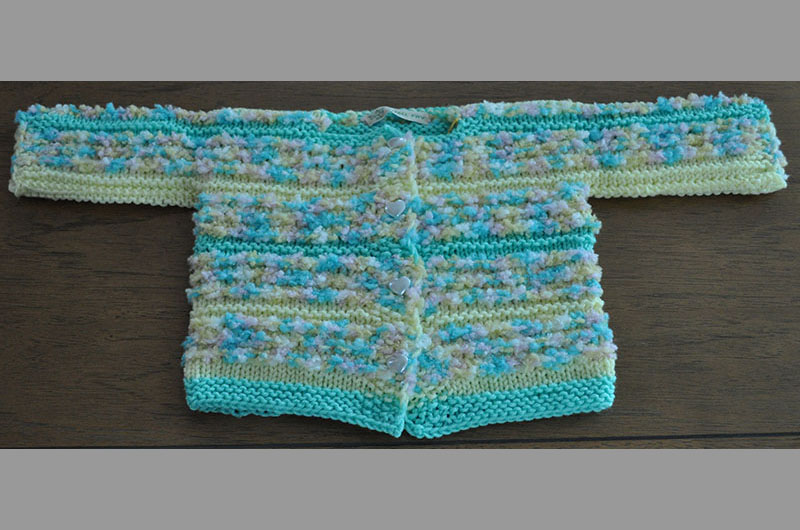 Light turquoise with off white stripes