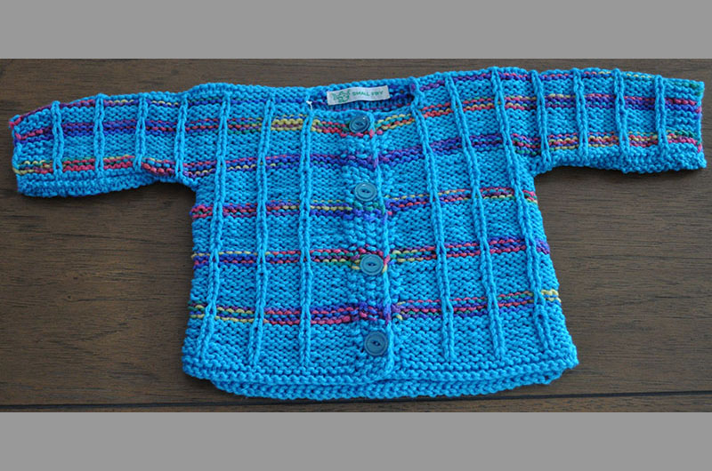 Medium blue with multi color stripes