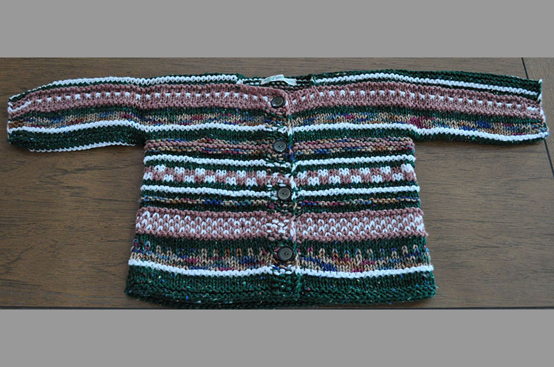 Dark green with purple and dark multi color stripes